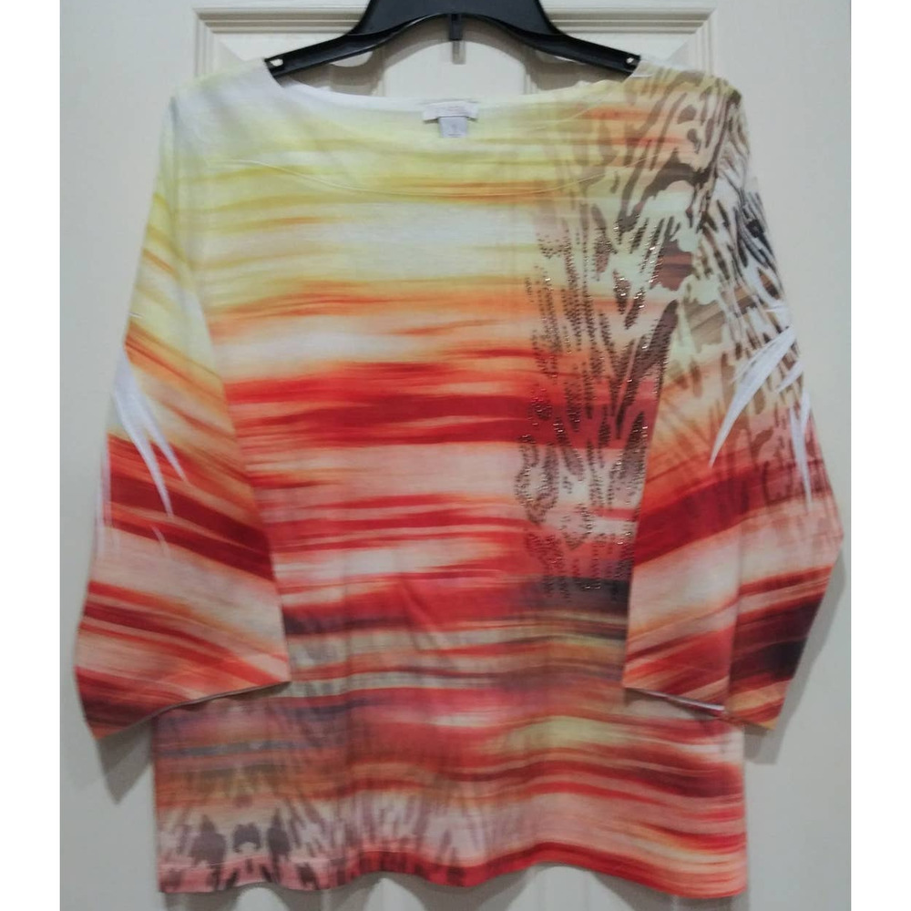 Chico's SZ 1/Medium Sunset Color Pullover Top